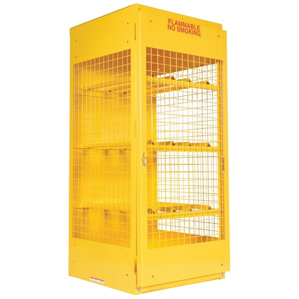 Yellow Cylinder Cabinet Horizontal 8 Cylinder Capacity